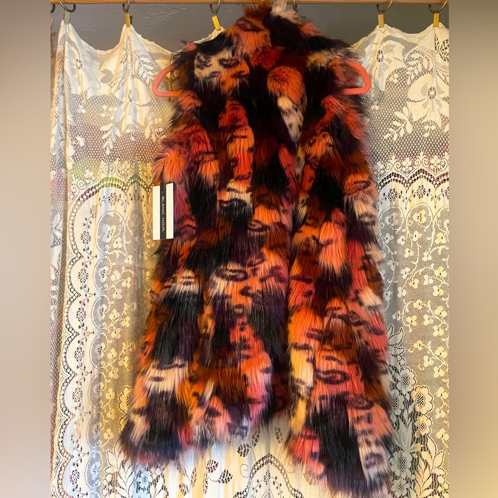 Blanc Noir multicolored faux fur vest